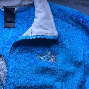 NORTH FACE blue fur jacket